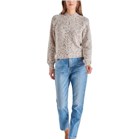 Jillian Sweater Steve Madden Size XL Wool Alpaca Blend Grey Marl Preppy NWT - Picture 5 of 10